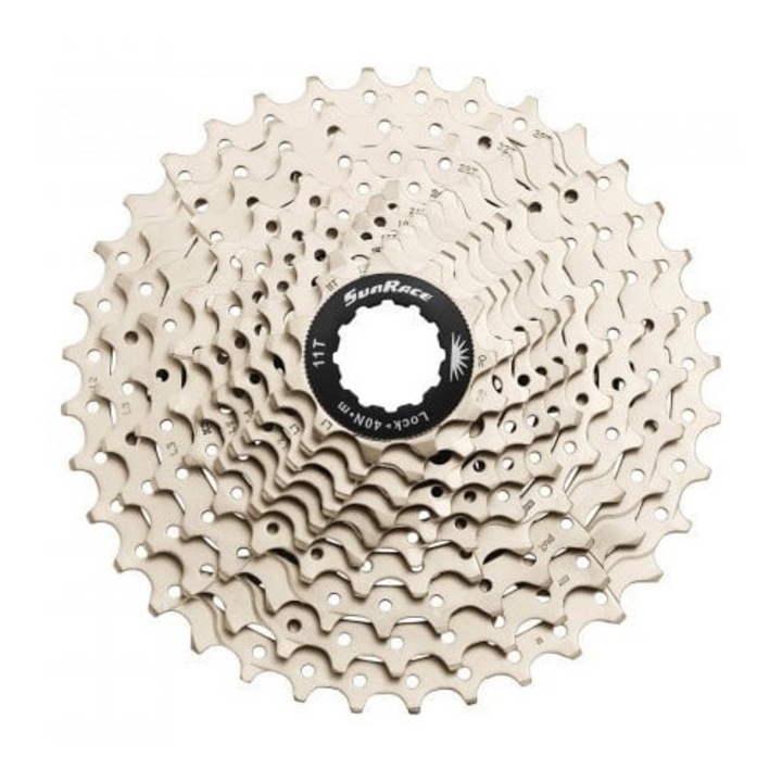 Sunrace CSMS3 TAXM lánckerék, kazetta, 11-40T, 10 sebességes, ezüst/fekete, AM