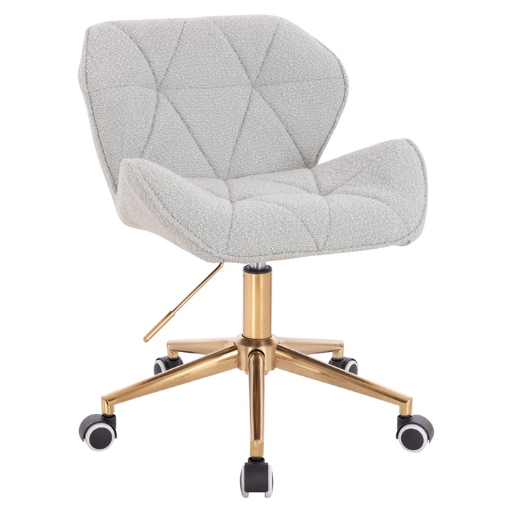 Scaun de birou, Votana, HR111K, Boucle, Baza Aurie, Gri