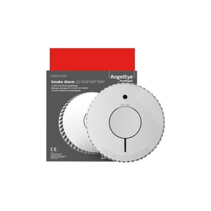 AngelEye AE-6620-EUR optikai füstérzékelő, 85dB riasztás, fehér, 11,8x3,2cm