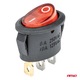 Univerzális kapcsoló, megvilágított, piros, 12V, 3 PIN, méret 25mm, AMiO