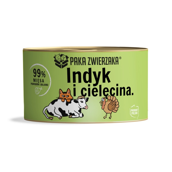 Hrana umeda pentru pisici, Paka Zwierzaka, curcan cu vital, 200g, hipoalergenica, fara cereale