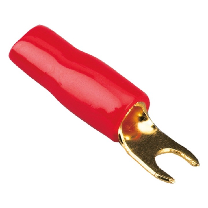 Conector terminal ACV, 10mm2, 4.2mm, auriu/rosu