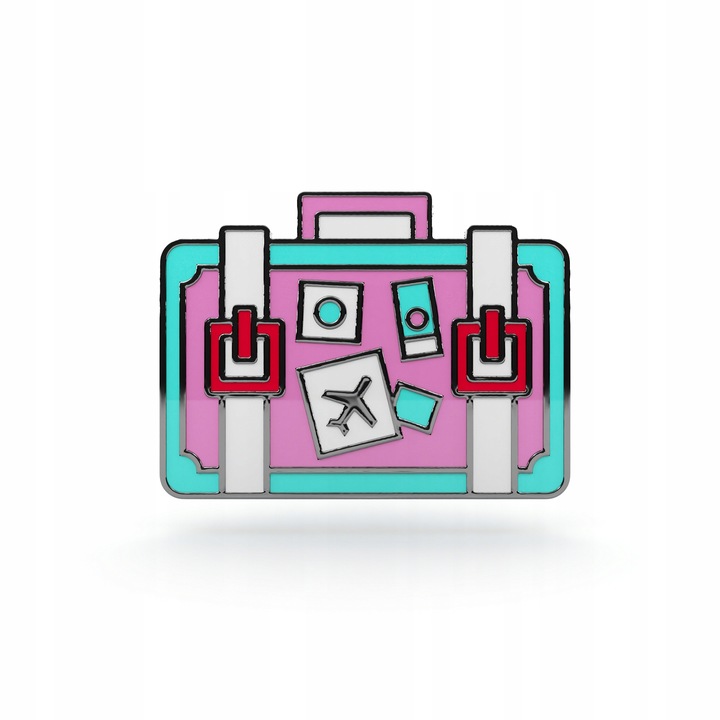 Brosa, Pinets, metal, forma de valiza, 2.1x1.5cm