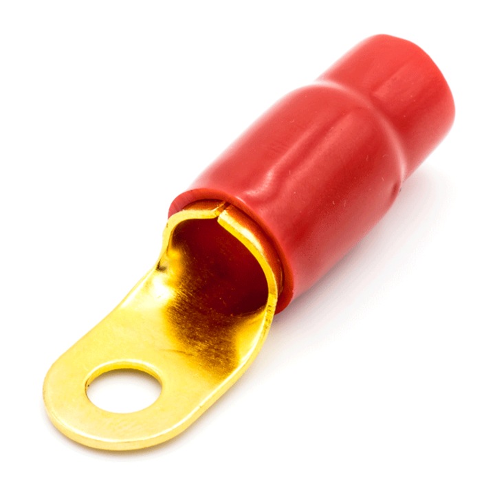Terminal cu inel ACV, 50mm², 8.4mm, auriu, izolatie rosie