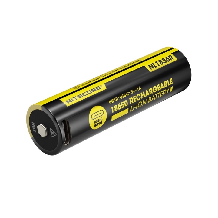 Acumulator Nitecore, 3600 mAh, 3.6 V cu port USB-C