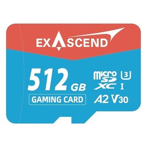 Carda memorie microSDXC UHS-I Exascend Gaming 512GB, A2, V30, 175MB/s, 150MB/s