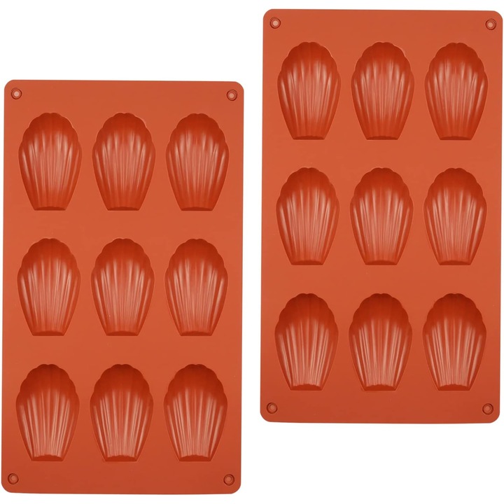 Szilikon mini piteforma tálca, 2 darabos készlet, piros, 29x17cm, 6.8x4.5x1.5cm