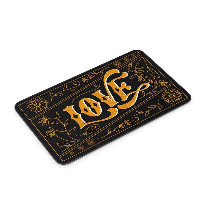 Lábtörlő, 60x90cm, poliészter, csúszásgátló, nedvszívó