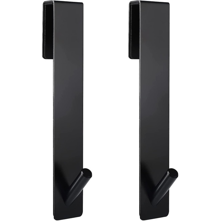 Suporturi pentru usi de dus, set de 2, 7 inch, negru, din otel inoxidabil 403