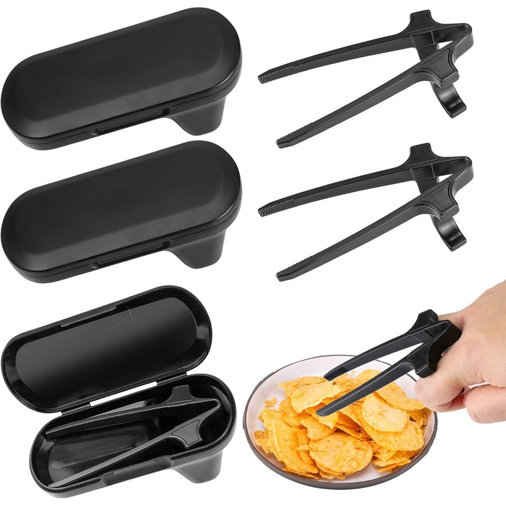 Bete pentru gustari, set 3 buc, negru, 12x2cm, cu cutie