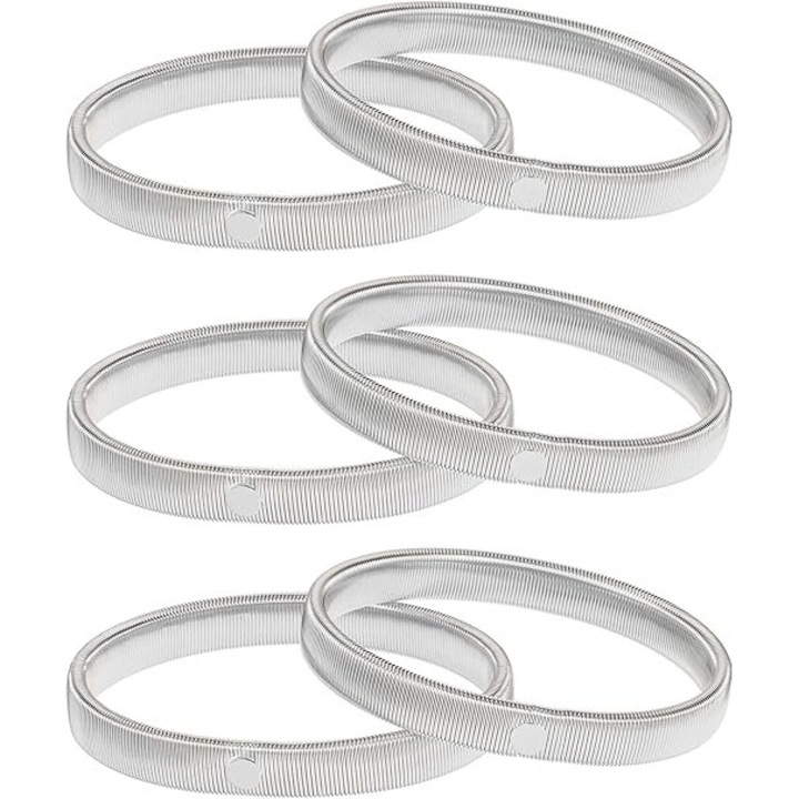 Set de 3 bratari elastice pentru fixarea manecilor, argintii, 1cm x 7cm