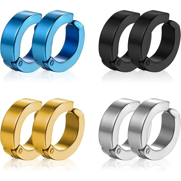 Cercei unisex, otel titan, multicolor