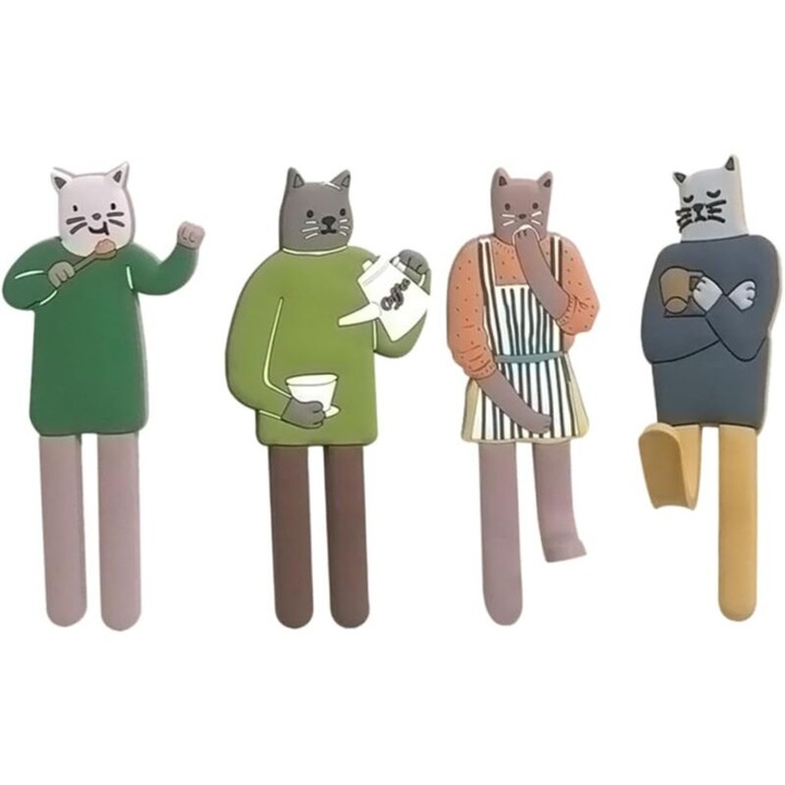 Cuiere, set 4 bucati, carlige magnetice pentru frigider, multicolor