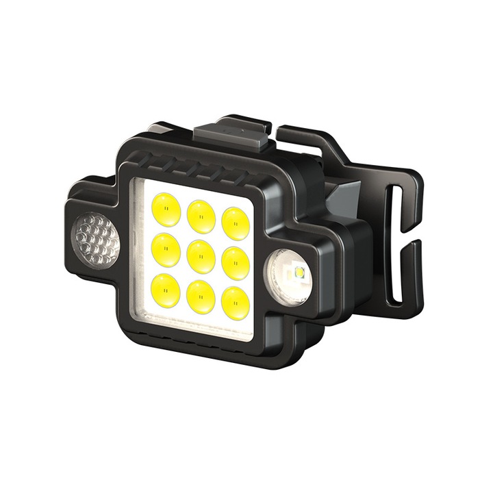 G23 zseblámpa, USB típusú, piros-kék LED, vízálló, 77g