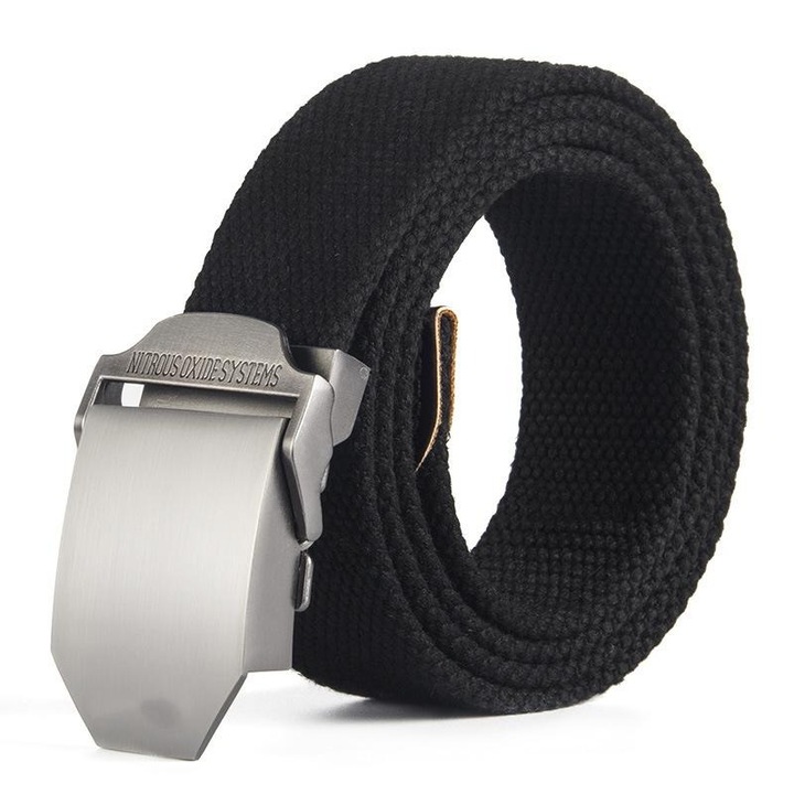 Curea barbati, canvas, neagra, 120cm, set
