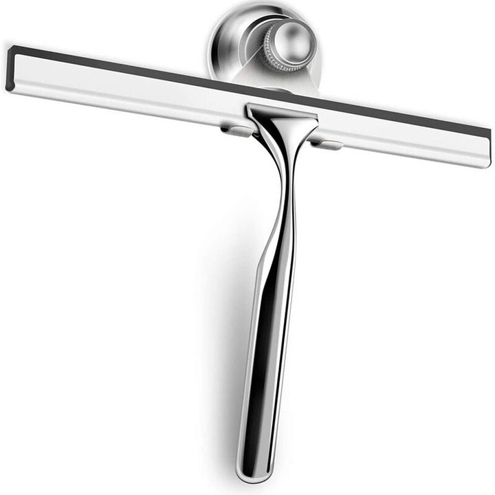 Ракел от неръждаема стомана с гъвкаво силиконово острие и кука, 23x15см