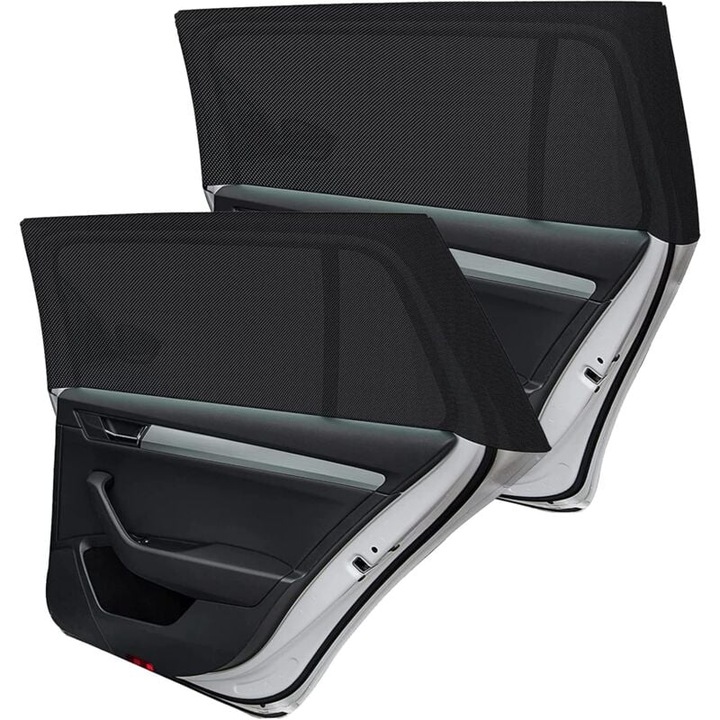 Комплект 2 Автомобилни сенници, UV защита, черен, XL 115x55cm