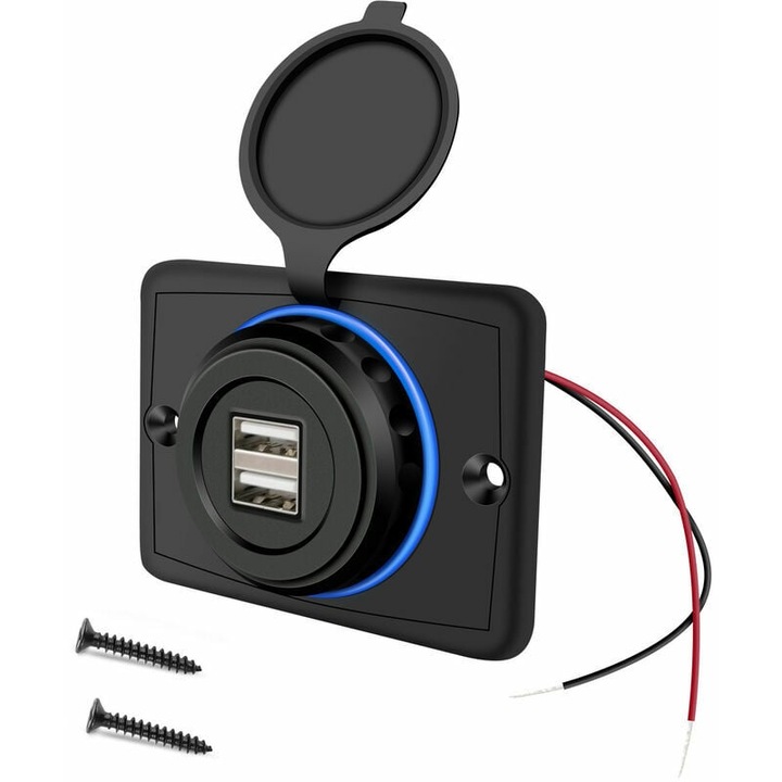 Autós dupla USB töltő 12-24V 3.1A víz- és porálló