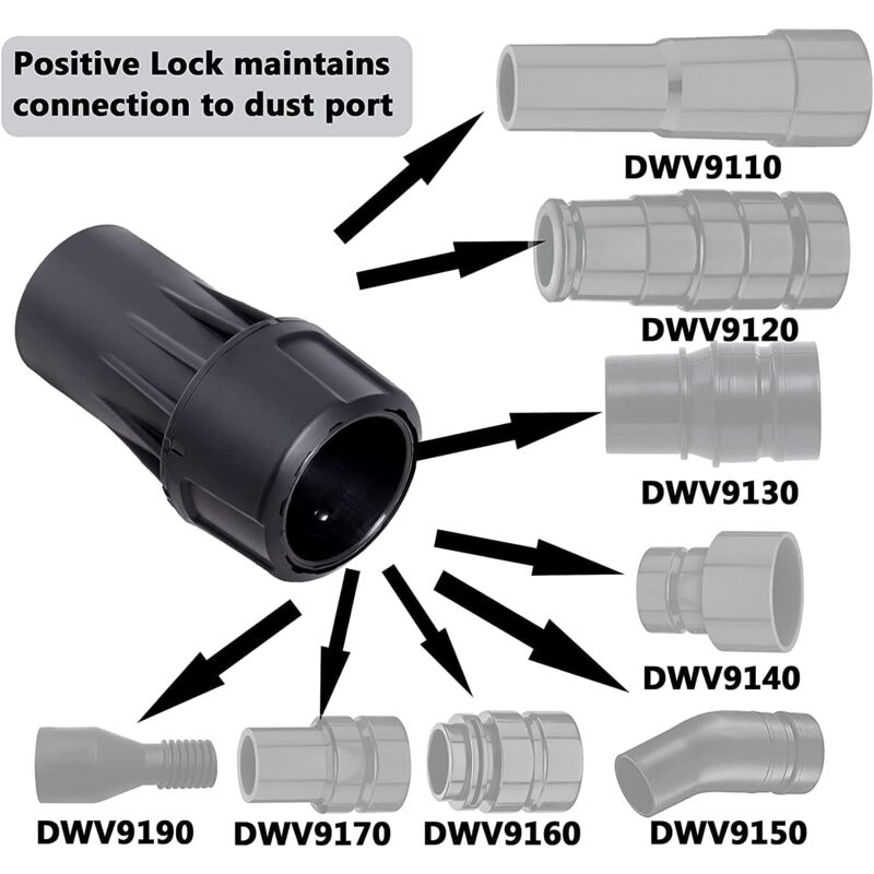 DWV9000 Universele adapter, aansluiting voor stofverzameladapter tussen vacuümslang 1-1/4 inch Poweka
