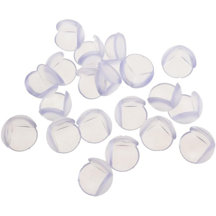 Set 20 protectii colturi transparente din PVC pentru siguranta copiilor