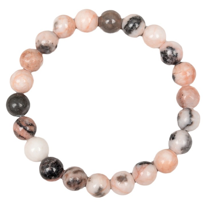 Bratara din piatra naturala, Jasp roz, 6mm-10mm, 20cm