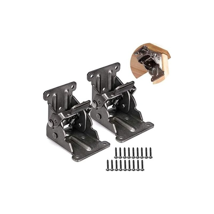 Önzáró összecsukható tartó készlet, 68x54x2mm, színezett cink, asztalokhoz és székekhez