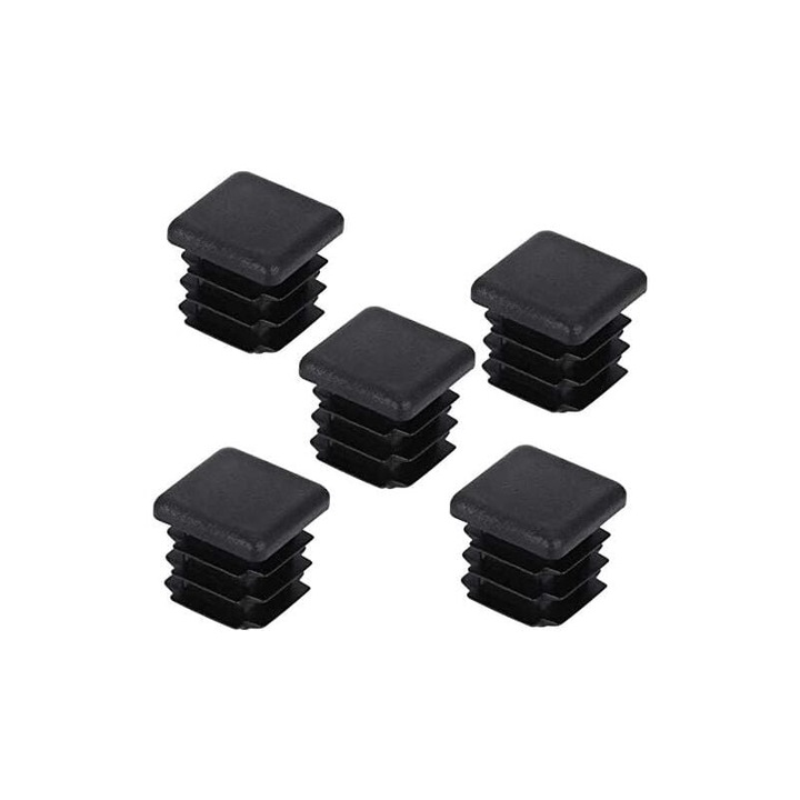 Set 20 capace patrate din plastic pentru picioarele mobilelor, 25x25mm, anti-alunecare, durabile