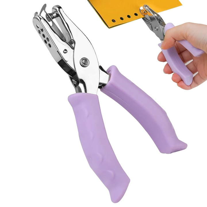 Perforator unghiular, 6mm, plastic mov, 13.5x7x2cm