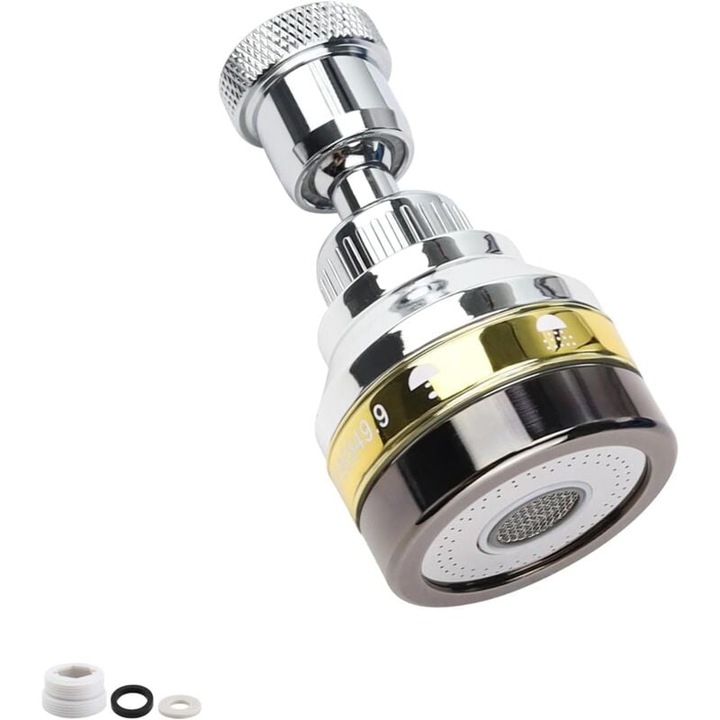 Накрайник за кухненски кран, водоспестяващ, 3 режима на струята, за кухня и баня, 22x24мм