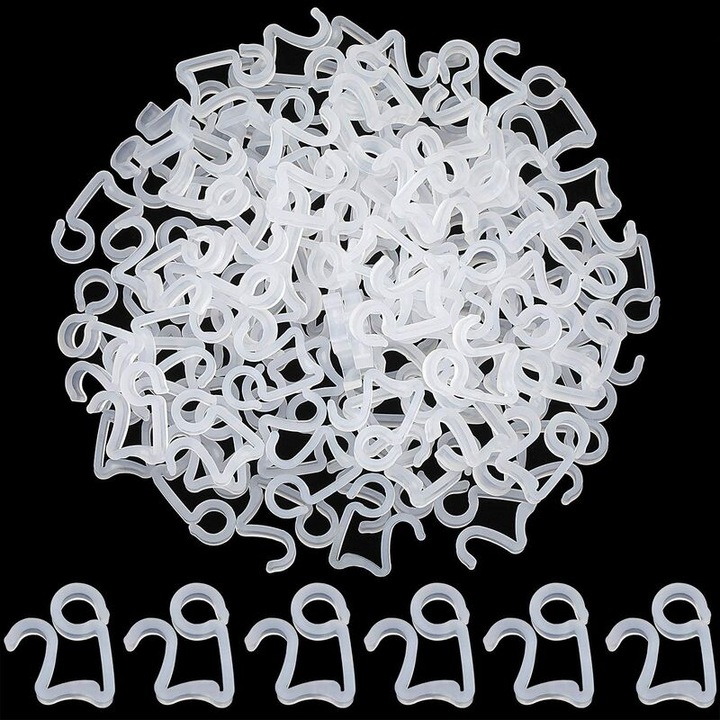 Set 100 carlige multifunctionale pentru lumini, alb, 3.4cm