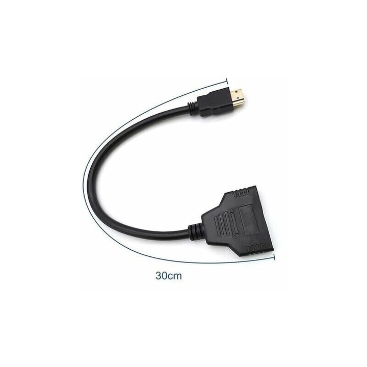 HDMI адаптерен кабел, 1 вход 2 изхода, черен, 1м