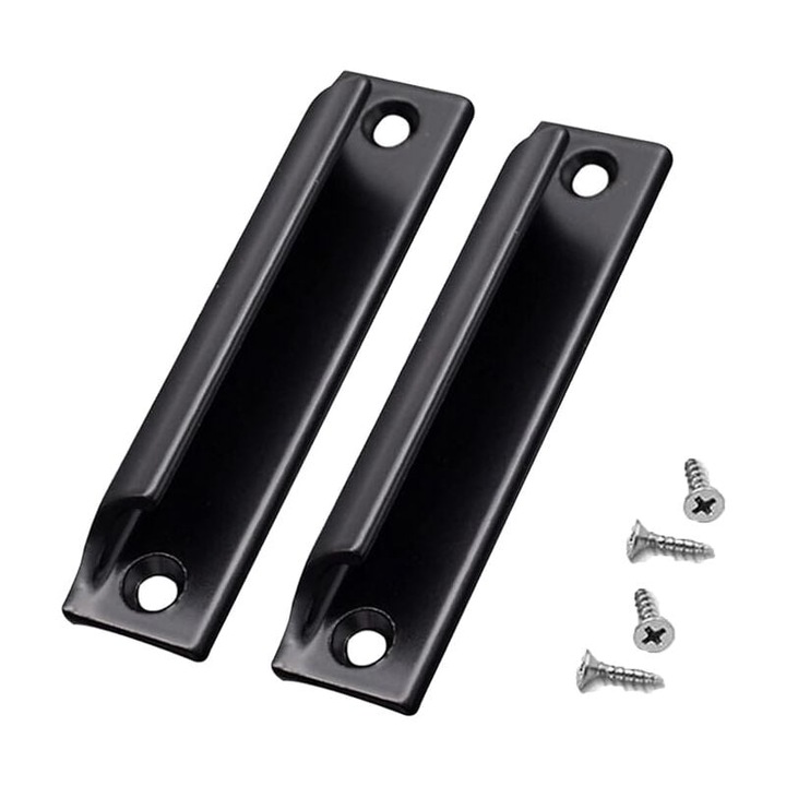 Manere din aliaj de aluminiu, set de 2 bucati, pentru usi glisante, usi de balcon, mobilier, negru