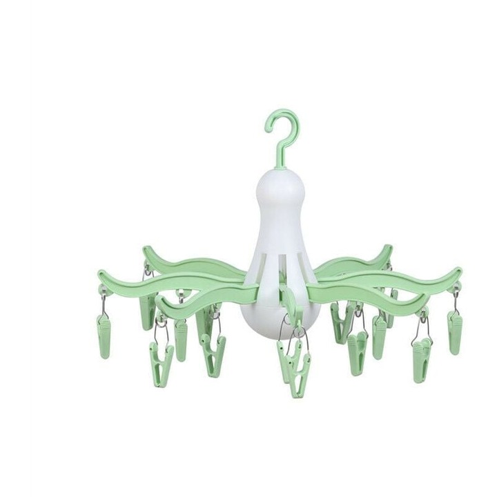 Ruhaszárító 16 csipesszel, világoszöld, rozsdaálló