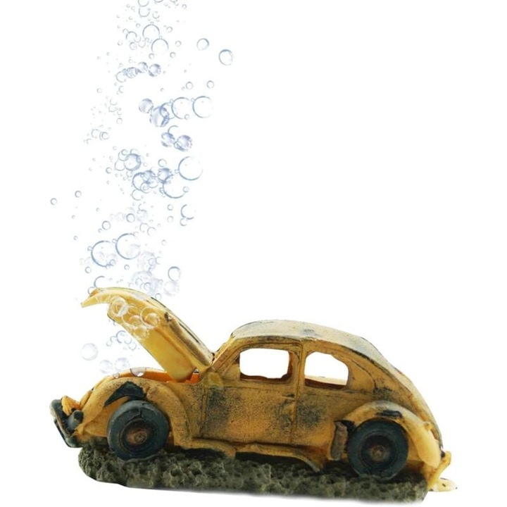 Decoratiune acvariu, caroserie auto falsa, 16x7x7cm, multicolor