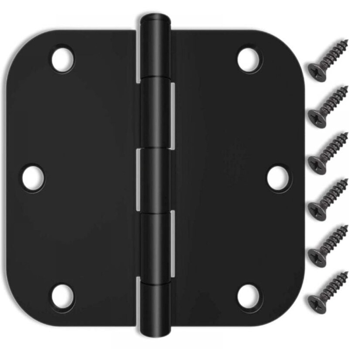 4 db ajtózsanér szett, 8.8x8.8x2cm, matt fekete, standard/beltéri/kültéri ajtókhoz