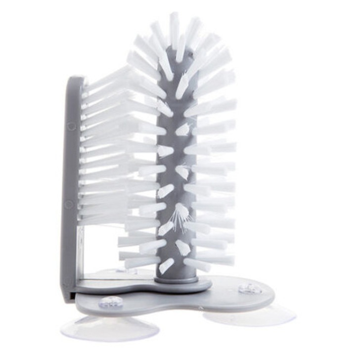 Четка за почистване на прозорци, 17.5x14см, бял+сив, с 3 вендузи