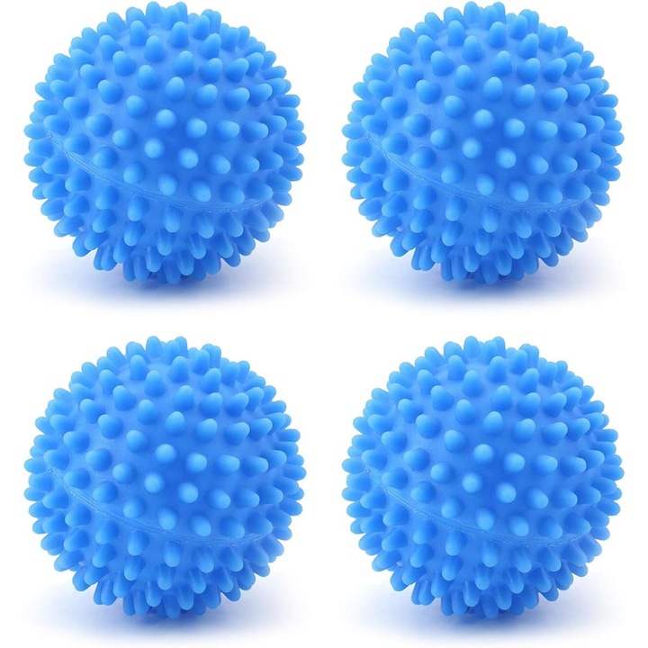 Set 4 bile pentru uscator, reutilizabile, albastru, PVC