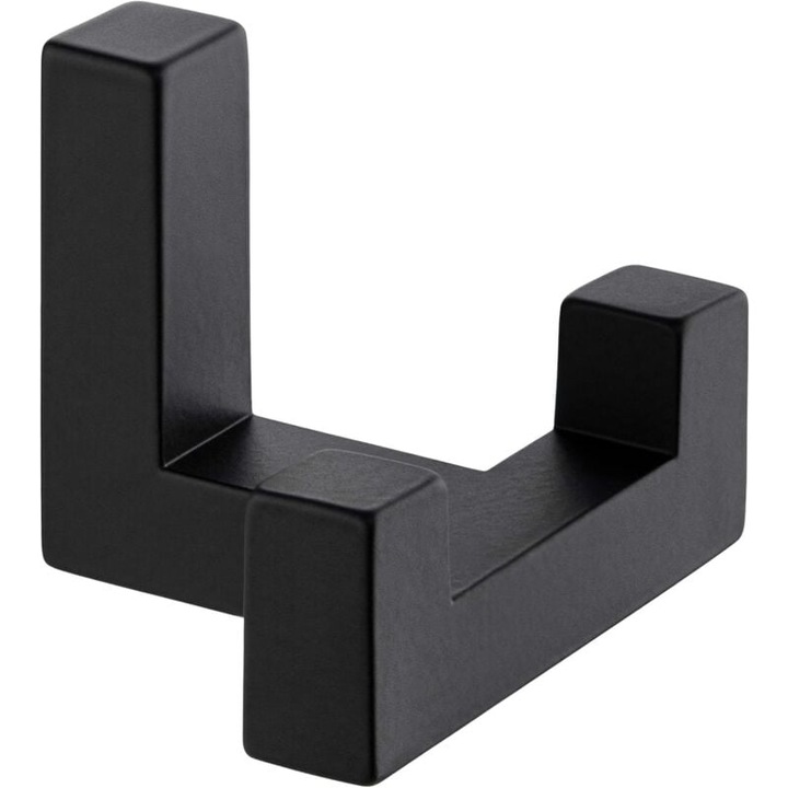 Suport de prosop pentru baie, design Tetris, metal solid, negru, 2 gauri pentru suruburi, 40x cm, set 1 bucata