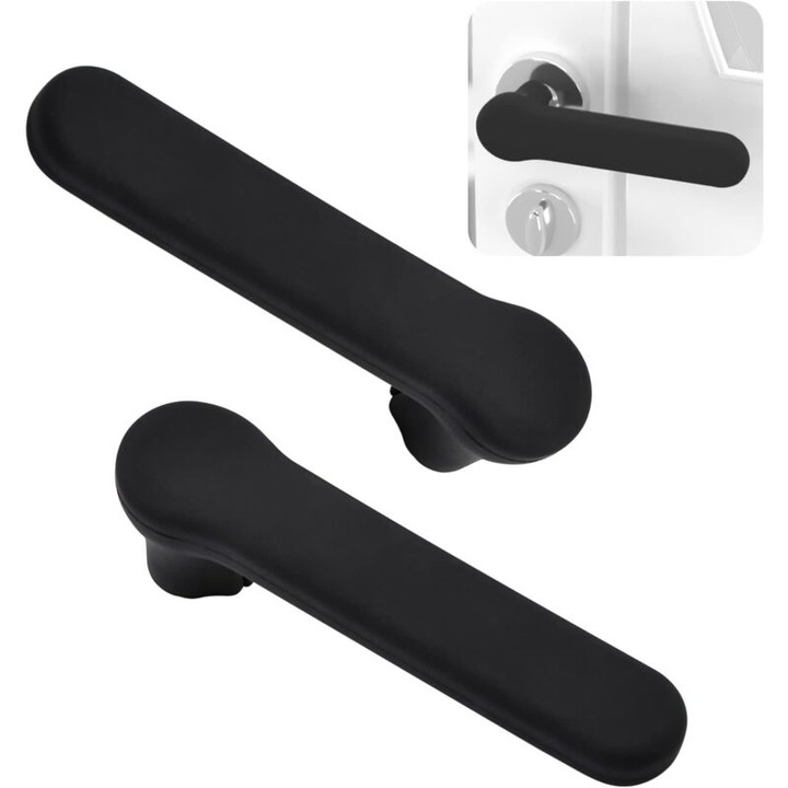 Set 2 manere usa din silicon, protectie anti-static, negru mat