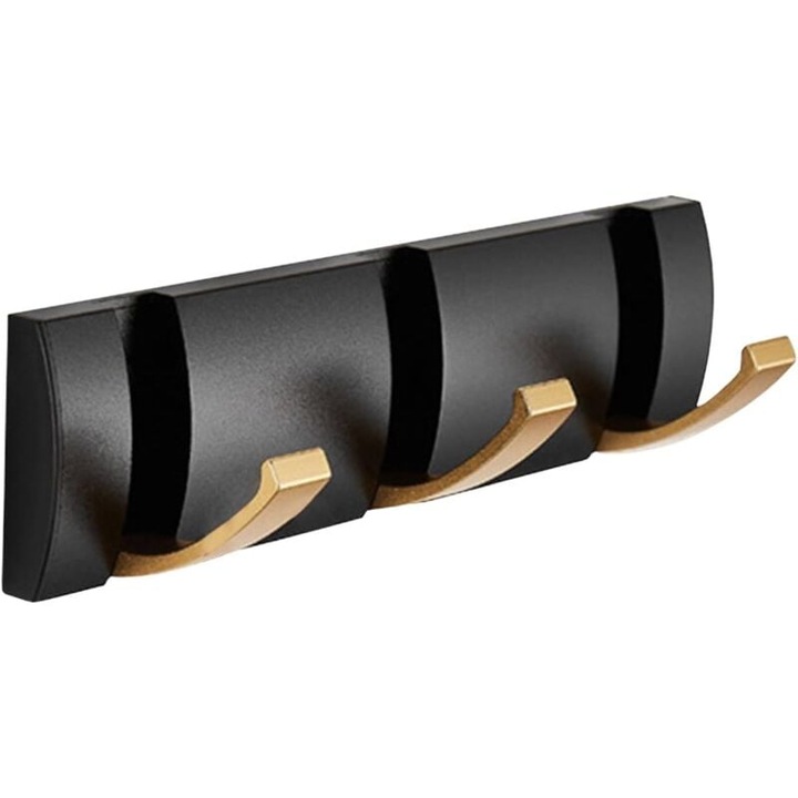 Cuier pentru haine, metal, cu carlige pliabile, 30x5cm