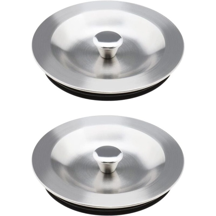 Capace chiuveta set 2 bucati din inox 304 90x80x12mm etansare cauciuc