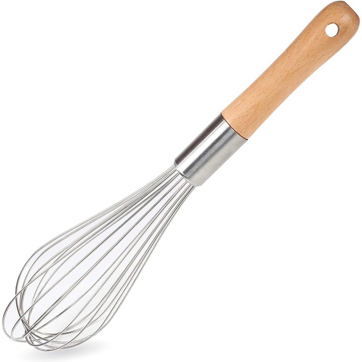 Tel de bucatarie din otel inoxidabil cu maner din lemn, dimensiune 30x5cm, set 1 bucata