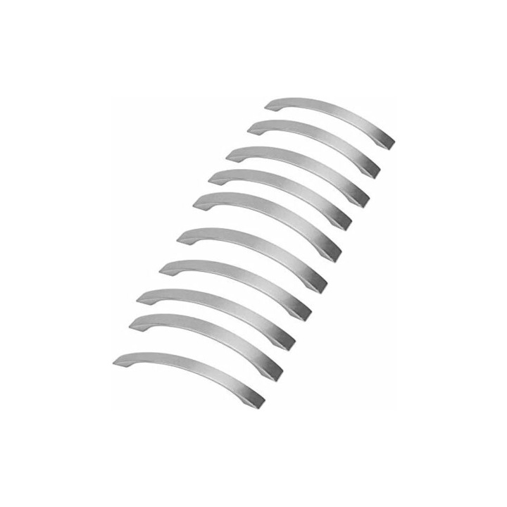 Set de 10 manere pentru mobila, 96mm, zinc, crom, design ergonomic, 124x12x20mm