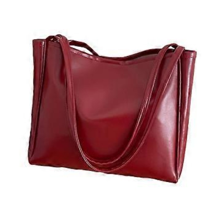 Női piros válltáska, 36x25x9cm, PU bőr, nagy kapacitású