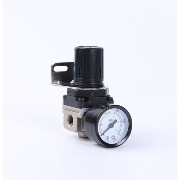 Regulator de presiune aer AR2000, compresor pneumatic cu manometru, aliaj de aluminiu, 1/4"