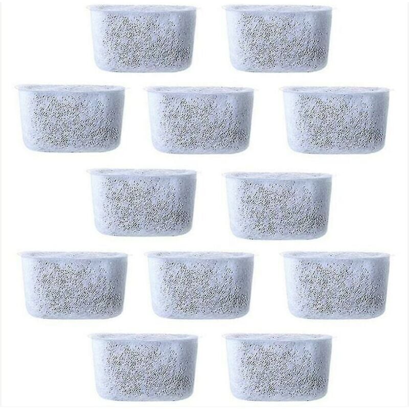 Set 12 filtre de apa din carbon activ pentru cafetiere, 4.7x2.1x2.6cm