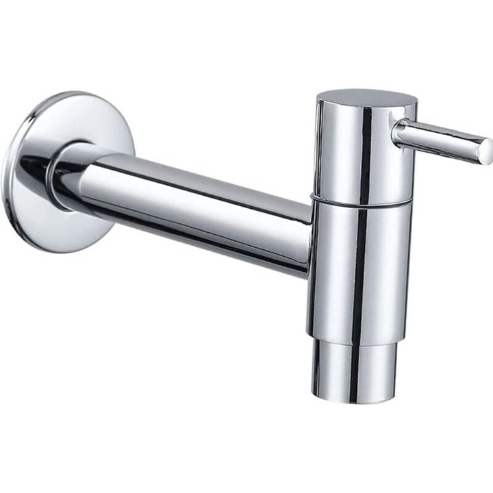 Hidegvíz csaptelep, fali csaptelep, ergonomikus kialakítás, víztakarékos, ezüst, fekete