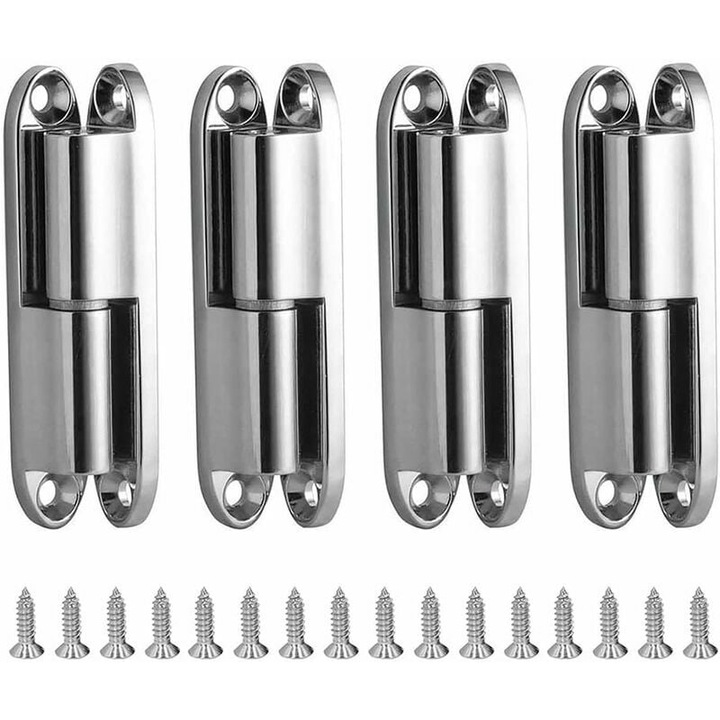 Ajtópántok, 4 db, horganyzott acél, 90°-os nyitás, ezüst, 40 kg, 180°