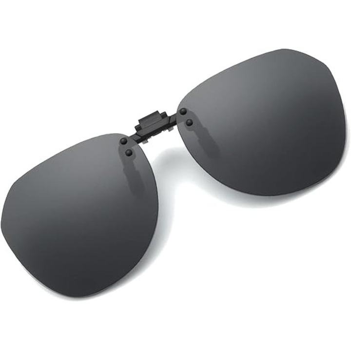 Ochelari clip-on polarizati flip-up, fara rama, unisex, 62x46x18mm