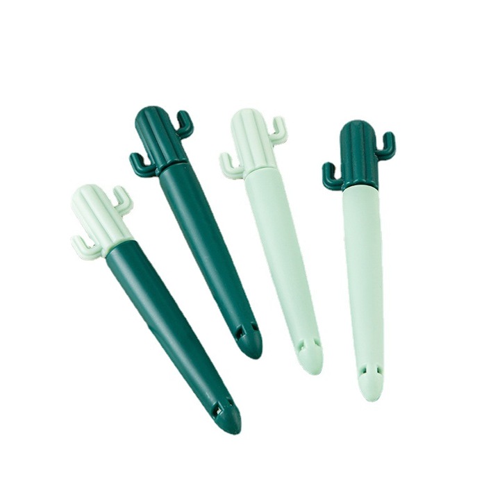 Set 10 cleme pentru pungi, plastic PP, rezistente, 11.5x2.3cm, verde